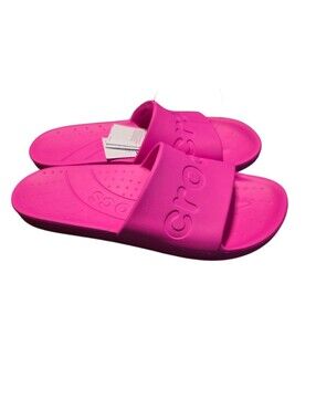 NWT Crocs Slides W7 M5 Hot Pink